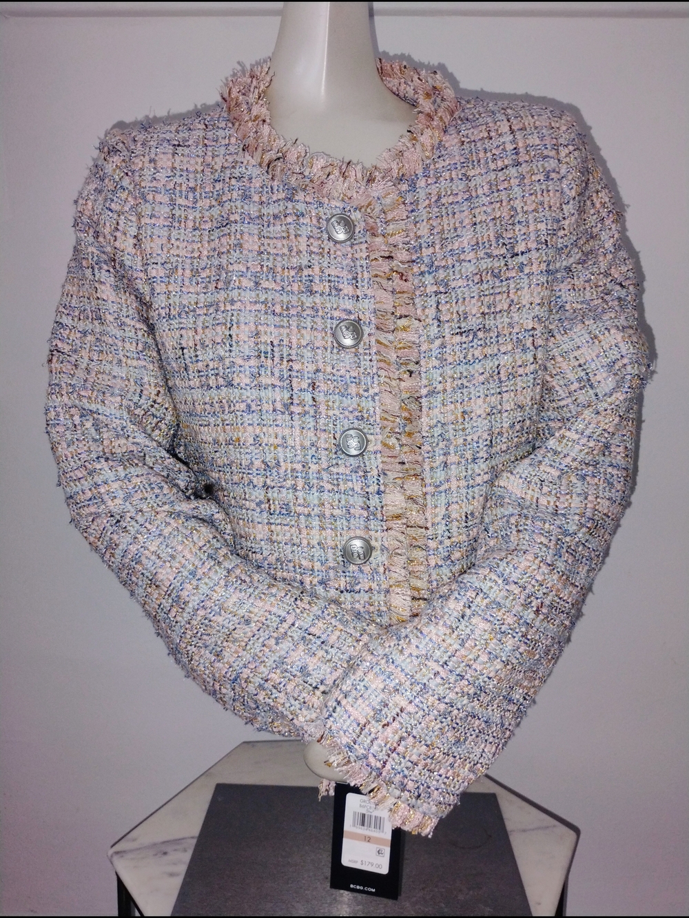BCBG Women's Tweed Jacket 12